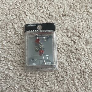 NWT Pierced Nation Industrial Red Rose Earring